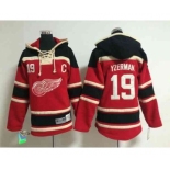 youth nhl jerseys detroit red wings #19 yzerman red[pullover hooded sweatshirt patch C]