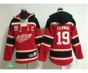 youth nhl jerseys detroit red wings #19 yzerman red[pullover hooded sweatshirt patch C]