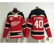 youth nhl jerseys detroit red wings #40 zetterberg red[pullover hooded sweatshirt patch C]