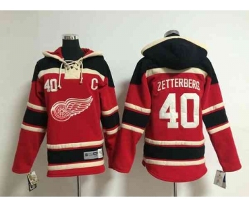 youth nhl jerseys detroit red wings #40 zetterberg red[pullover hooded sweatshirt patch C]