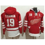 Detroit Red Wings #19 Steve Yzerman Red Name & Number Pullover NHL Hoodie