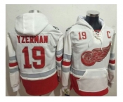 Detroit Red Wings #19 Steve Yzerman White Name & Number Pullover NHL Hoodie