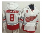 Detroit Red Wings #8 Justin Abdelkader White Name & Number Pullover NHL Hoodie