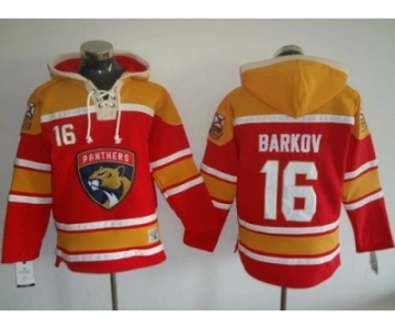 Florida Panthers #16 Aleksander Barkov Red Gold Sawyer Hooded Sweatshirt Stitched NHL Jersey