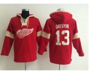 nhl jerseys detroit red wings #13 datsyuk red-cream-1[pullover hooded sweatshirt]