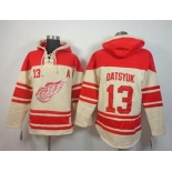 nhl jerseys detroit red wings #13 datsyuk red-cream[pullover hooded sweatshirt patch A]