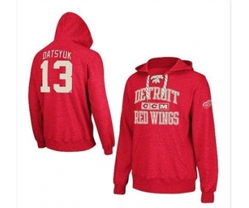 nhl jerseys detroit red wings #13 datsyuk red[pullover hooded sweatshirt][ccm]