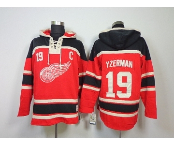 nhl jerseys detroit red wings #19 yzerman red[pullover hooded sweatshirt patch C]