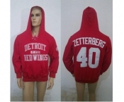 nhl jerseys detroit red wings #40 zetterberg red[pullover hooded sweatshirt][ccm]