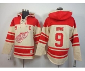 nhl jerseys detroit red wings #9 howe red-cream[pullover hooded sweatshirt patch C]