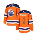 Adidas Edmonton Oilers #1 Laurent Brossoit Authentic Orange Drift Fashion NHL Jersey