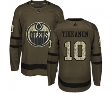 Adidas Edmonton Oilers #10 Esa Tikkanen Authentic Green Salute to Service NHL Jersey