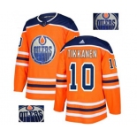 Adidas Edmonton Oilers #10 Esa Tikkanen Authentic Orange Fashion Gold NHL Jersey