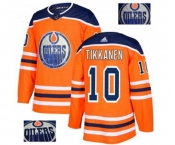 Adidas Edmonton Oilers #10 Esa Tikkanen Authentic Orange Fashion Gold NHL Jersey