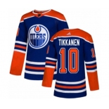 Adidas Edmonton Oilers #10 Esa Tikkanen Authentic Royal Blue Alternate NHL Jersey