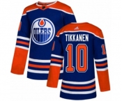 Adidas Edmonton Oilers #10 Esa Tikkanen Authentic Royal Blue Alternate NHL Jersey