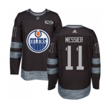 Adidas Edmonton Oilers #11 Mark Messier Authentic Black 1917-2017 100th Anniversary NHL Jersey