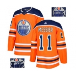 Adidas Edmonton Oilers #11 Mark Messier Authentic Orange Fashion Gold NHL Jersey