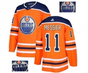 Adidas Edmonton Oilers #11 Mark Messier Authentic Orange Fashion Gold NHL Jersey