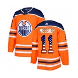 Adidas Edmonton Oilers #11 Mark Messier Authentic Orange USA Flag Fashion NHL Jersey