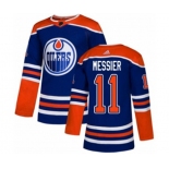 Adidas Edmonton Oilers #11 Mark Messier Authentic Royal Blue Alternate NHL Jersey