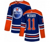 Adidas Edmonton Oilers #11 Mark Messier Authentic Royal Blue Alternate NHL Jersey