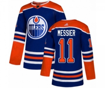 Adidas Edmonton Oilers #11 Mark Messier Authentic Royal Blue Alternate NHL Jersey