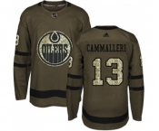 Adidas Edmonton Oilers #13 Mike Cammalleri Authentic Green Salute to Service NHL Jersey