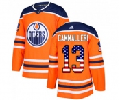 Adidas Edmonton Oilers #13 Mike Cammalleri Authentic Orange USA Flag Fashion NHL Jersey