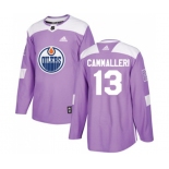 Adidas Edmonton Oilers #13 Mike Cammalleri Authentic Purple Fights Cancer Practice NHL Jersey