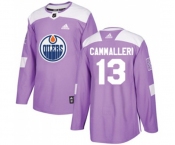 Adidas Edmonton Oilers #13 Mike Cammalleri Authentic Purple Fights Cancer Practice NHL Jersey