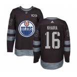 Adidas Edmonton Oilers #16 Jujhar Khaira Authentic Black 1917-2017 100th Anniversary NHL Jersey