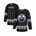 Adidas Edmonton Oilers #16 Jujhar Khaira Authentic Black Team Logo Fashion NHL Jersey