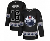 Adidas Edmonton Oilers #16 Jujhar Khaira Authentic Black Team Logo Fashion NHL Jersey