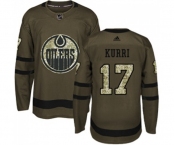 Adidas Edmonton Oilers #17 Jari Kurri Authentic Green Salute to Service NHL Jersey