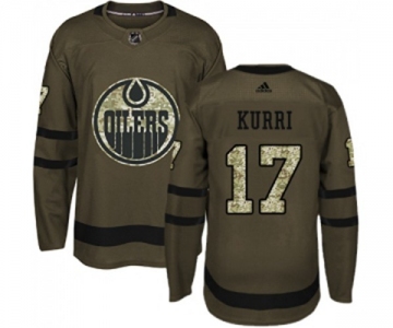 Adidas Edmonton Oilers #17 Jari Kurri Authentic Green Salute to Service NHL Jersey