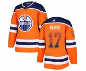 Adidas Edmonton Oilers #17 Jari Kurri Authentic Orange Drift Fashion NHL Jersey