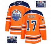 Adidas Edmonton Oilers #17 Jari Kurri Authentic Orange Fashion Gold NHL Jersey