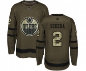 Adidas Edmonton Oilers #2 Andrej Sekera Authentic Green Salute to Service NHL Jersey