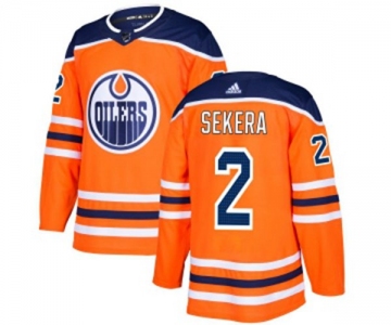 Adidas Edmonton Oilers #2 Andrej Sekera Authentic Orange Home NHL Jersey