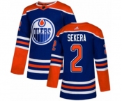 Adidas Edmonton Oilers #2 Andrej Sekera Authentic Royal Blue Alternate NHL Jersey