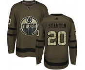 Adidas Edmonton Oilers #20 Ryan Stanton Authentic Green Salute to Service NHL Jersey