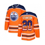 Adidas Edmonton Oilers #20 Ryan Stanton Authentic Orange USA Flag Fashion NHL Jersey