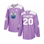 Adidas Edmonton Oilers #20 Ryan Stanton Authentic Purple Fights Cancer Practice NHL Jersey