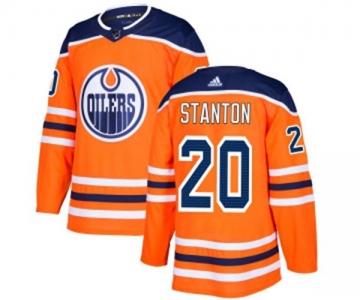 Adidas Edmonton Oilers #20 Ryan Stanton Premier Orange Home NHL Jersey