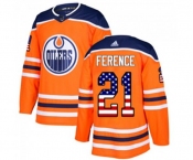 Adidas Edmonton Oilers #21 Andrew Ference Authentic Orange USA Flag Fashion NHL Jersey