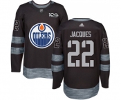 Adidas Edmonton Oilers #22 Jean-Francois Jacques Authentic Black 1917-2017 100th Anniversary NHL Jersey