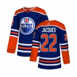 Adidas Edmonton Oilers #22 Jean-Francois Jacques Authentic Royal Blue Alternate NHL Jersey