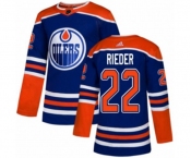 Adidas Edmonton Oilers #22 Tobias Rieder Authentic Royal Blue Alternate NHL Jersey