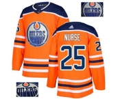 Adidas Edmonton Oilers #25 Darnell Nurse Authentic Orange Fashion Gold NHL Jersey